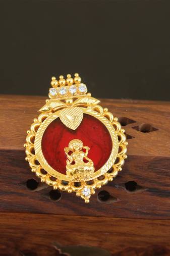 Kerala style gold plated temple palakka pendant