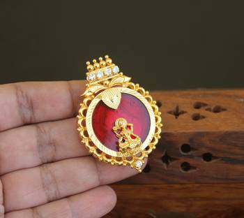 Kerala style gold plated temple palakka pendant 2