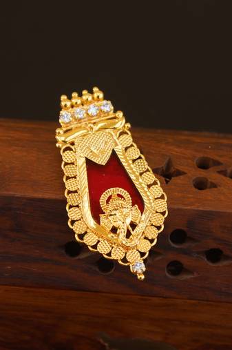 Kerala style gold plated ganesha palakka pendant