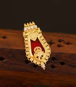 Kerala style gold plated ganesha palakka pendant