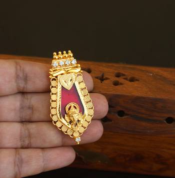 Kerala style gold plated ganesha palakka pendant 2