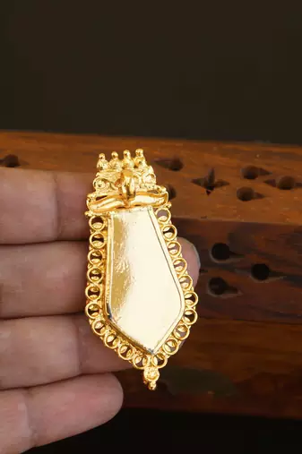 Kerala style gold plated ganesha palakka pendant