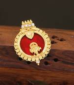 Kerala style gold plated ganesha palakka pendant