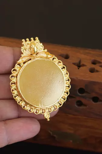 Kerala style gold plated ganesha palakka pendant