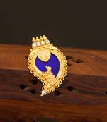 Kerala style gold plated palakka krishna pendant