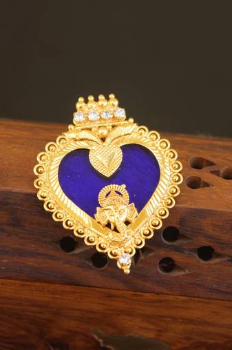 Kerala style gold plated ganesha palakka pendant