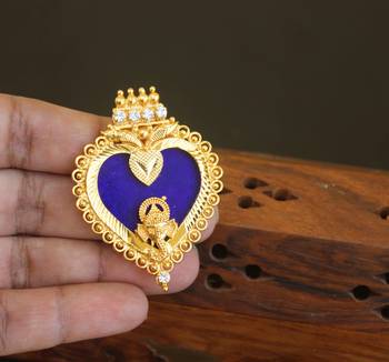 Kerala style gold plated ganesha palakka pendant 2