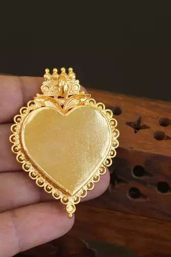 Kerala style gold plated ganesha palakka pendant