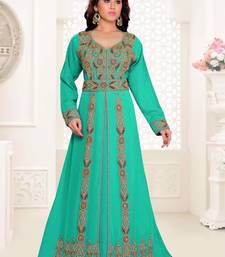 Sea-Green color Full Sleeves Handmade Moroccan Kaftan 