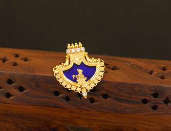 Kerala style gold plated palakka krishna pendant 1