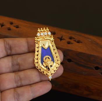Kerala style gold plated ganesha palakka pendant 2