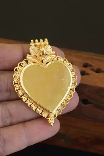 Kerala style gold plated temple palakka pendant