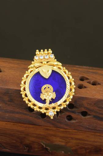 Kerala style gold plated ganesha palakka pendant