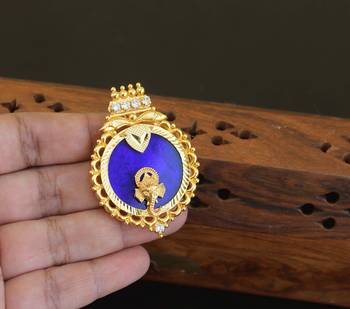 Kerala style gold plated ganesha palakka pendant 2