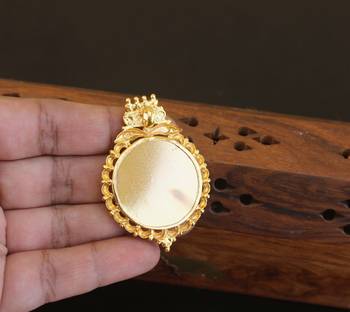 Kerala style gold plated ganesha palakka pendant 3