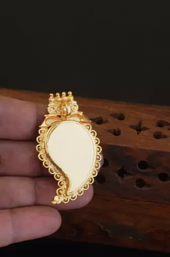Kerala style gold plated temple palakka pendant