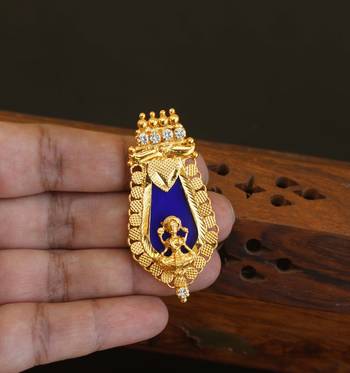 Kerala style gold plated temple palakka pendant 2