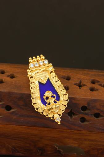 Kerala style gold plated temple palakka pendant