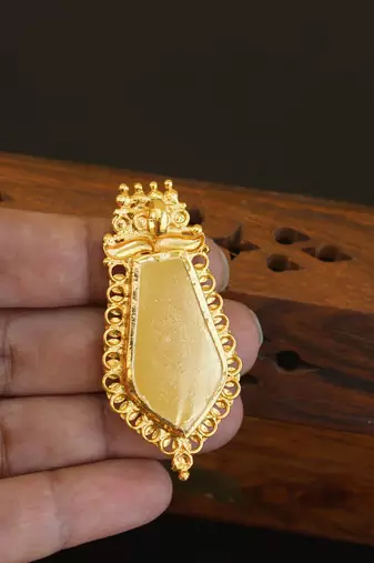 Kerala style gold plated temple palakka pendant