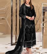Black georgette pakistani salwar suit with dupatta