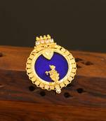 Kerala style gold plated palakka krishna pendant