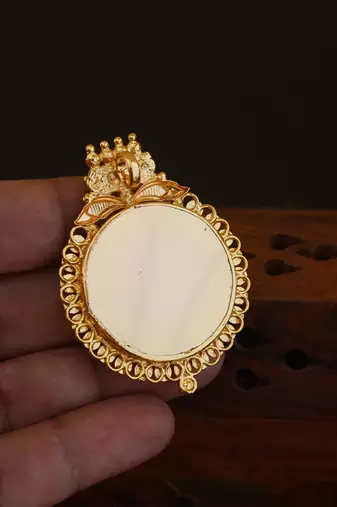 Kerala style gold plated palakka krishna pendant