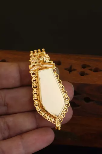 Kerala style gold plated temple palakka pendant