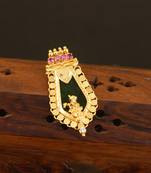 Kerala style gold plated palakka krishna pendant