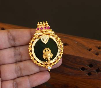 Kerala style gold plated ganesha palakka pendant 2