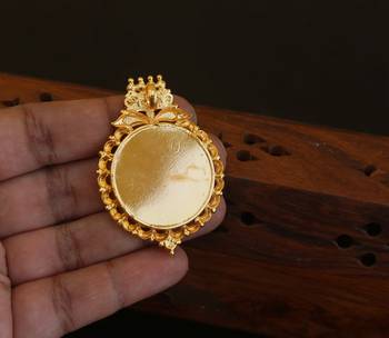 Kerala style gold plated ganesha palakka pendant 3