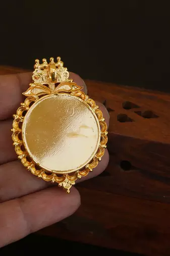Kerala style gold plated ganesha palakka pendant