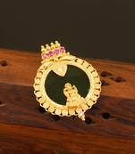 Kerala style gold plated temple palakka pendant