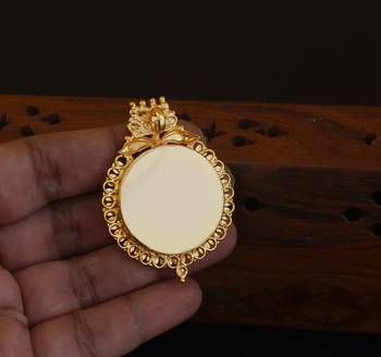 Kerala style gold plated temple palakka pendant 3