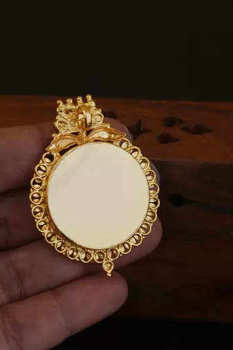 Kerala style gold plated temple palakka pendant
