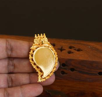 Kerala style gold plated temple palakka pendant 3