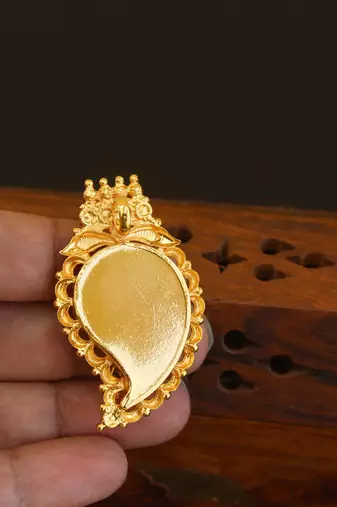 Kerala style gold plated temple palakka pendant