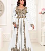 Off-White color luxurious Full Sleeves Handmade Moroccan Kaftan .