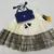 Art Silk Aari Work Navy Blue and Cream Kids Lehenga Choli