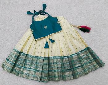 FELIZ THE DESIGNER STUDIO Baby Girl's Rama Readymade Lehenga Choli For Kids 1