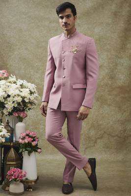 Lavender imported italian jodhpuri set 1