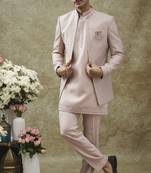 Lilac imported japanese open indo western set