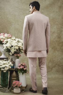 Lilac imported japanese open indo western set 2