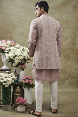 Violet splendid silk open koti set 2