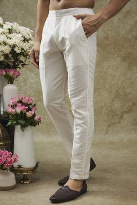 Pearl white splendid silk open indo western set 3