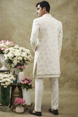 White imported japanese open indo western set 2