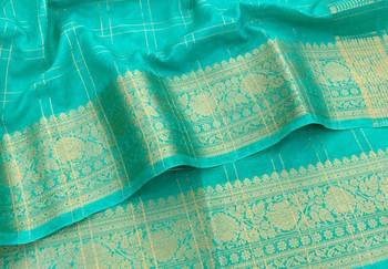 Light Blue Pure Geaorgette Saree With Visose Border And Designer Sequnce Jequuard Blouse 2