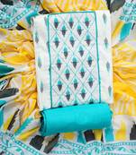 Multi embroidered unstitched dress material