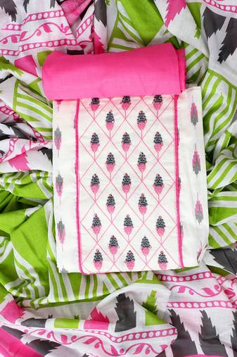 Multi embroidered unstitched dress material