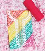 Multi embroidered unstitched dress material