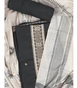 Black embroidered unstitched dress material